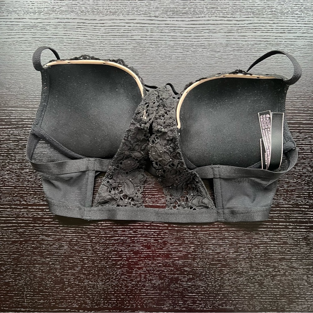 VICTORIA’S SECRET size 34B lace push-up bra “very sexy” model (black and blush) - Picture 4 of 6